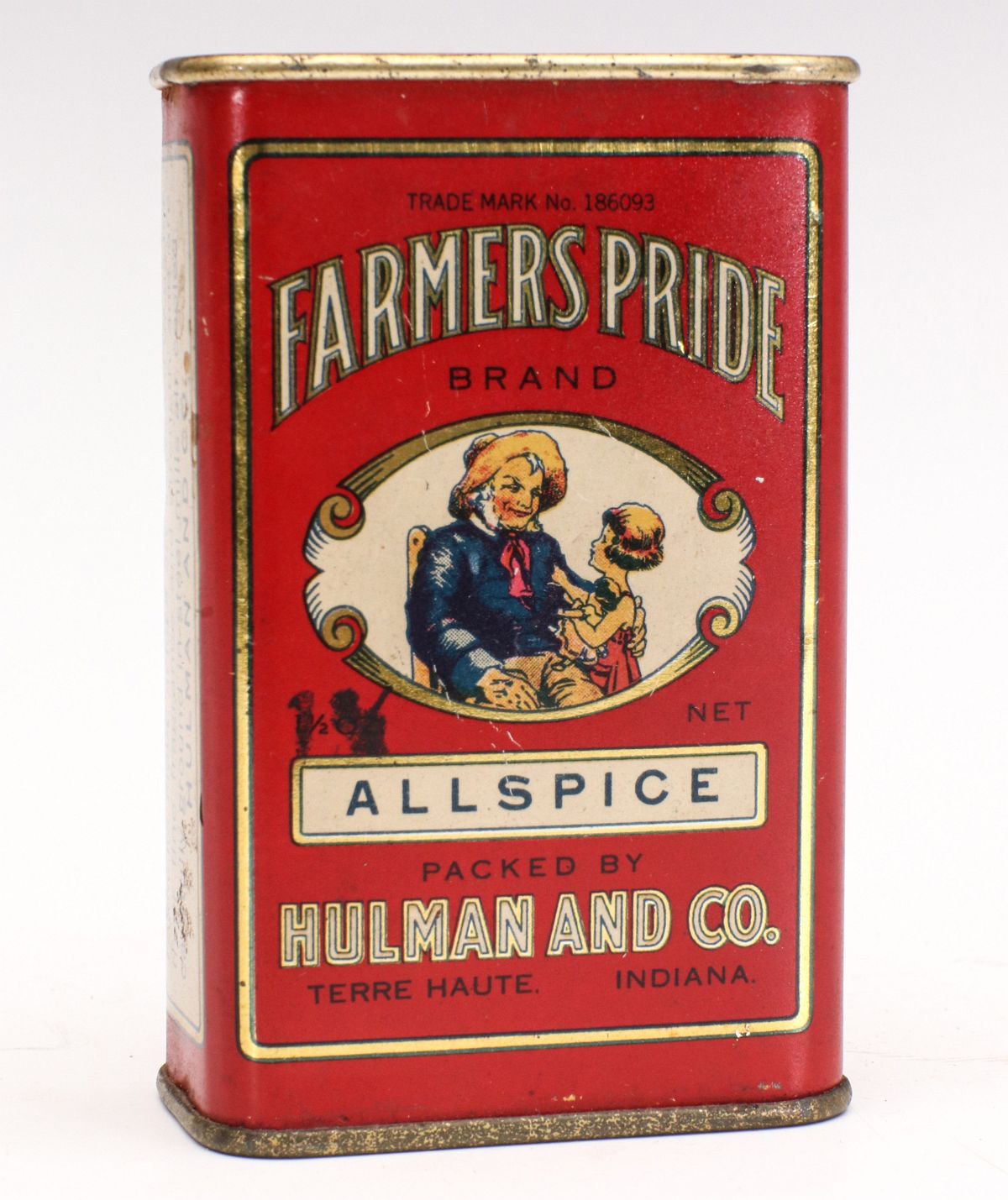 FARMERS PRIDE LITHOGRAPHED TIN ALLSPICE CONTAINER