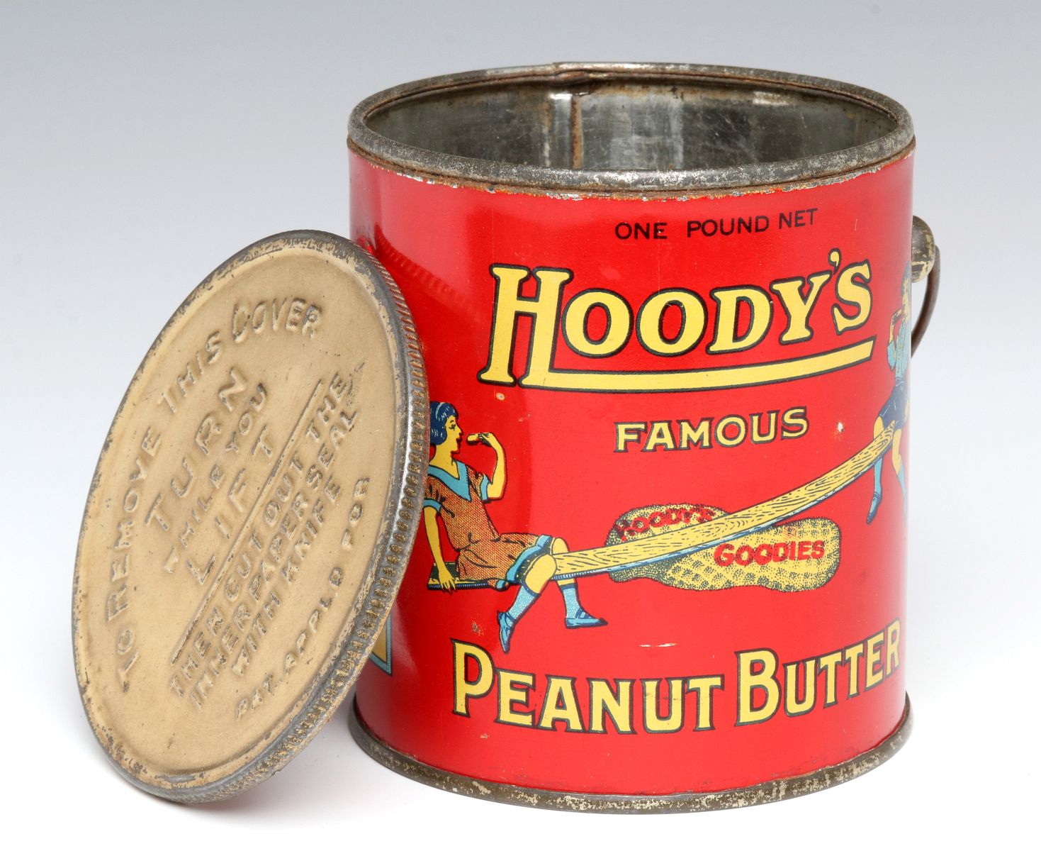 A HOODY'S TIN LITHOGRAPH PEANUT BUTTER PAIL