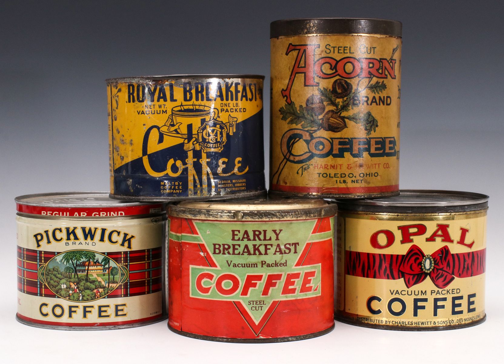 #251: A COLLECTION OF 1920s ADVERTISING COFFEE CANS