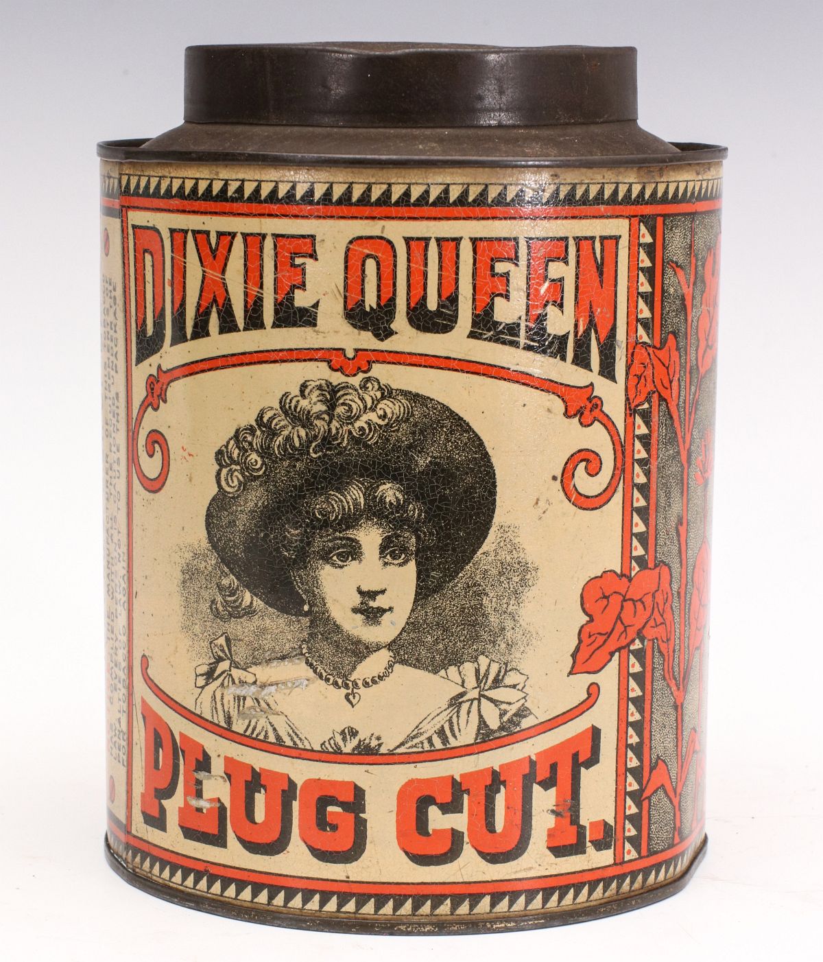 A 'DIXIE QUEEN' BRAND TIN LITHO TOBACCO CAN