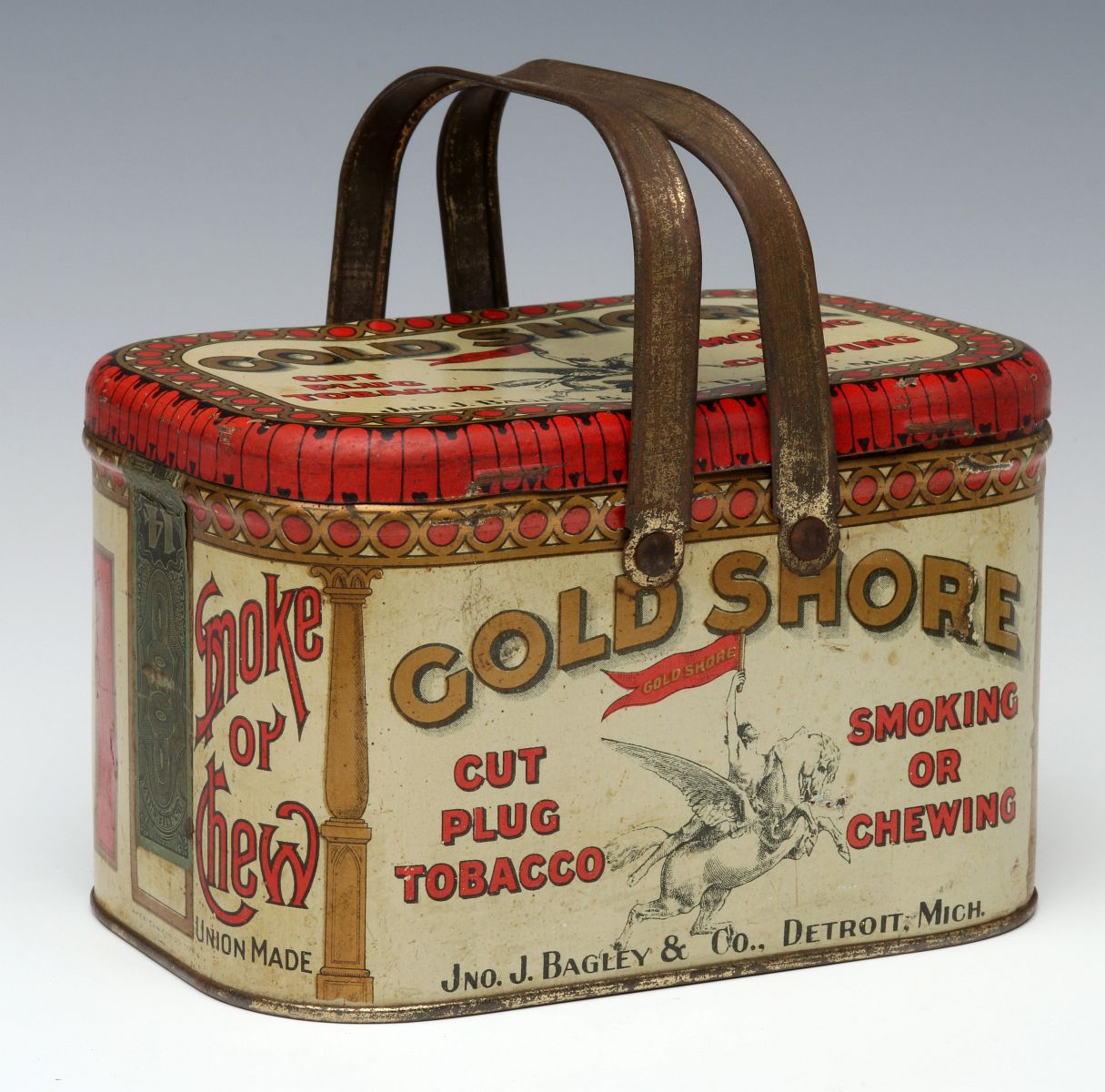 A 'GOLD SHORE' BRAND BAGLEY & CO. TOBACCO PAIL