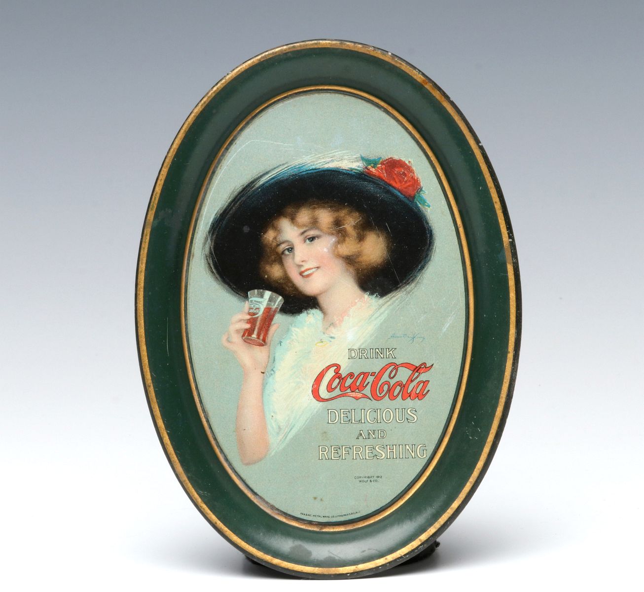 A HAMILTON KING COCA-COLA TIP TRAY DATED 1912