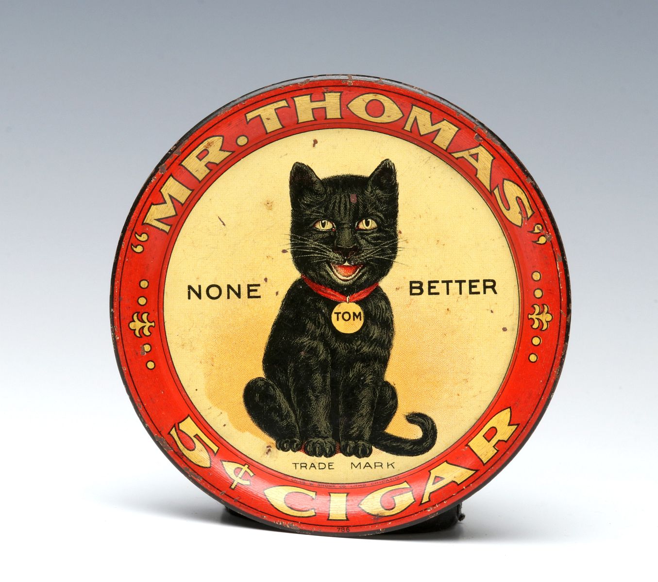 A 'MR. THOMAS' BRAND 5Â¢ CIGAR ADVERTISING TIP TRAY