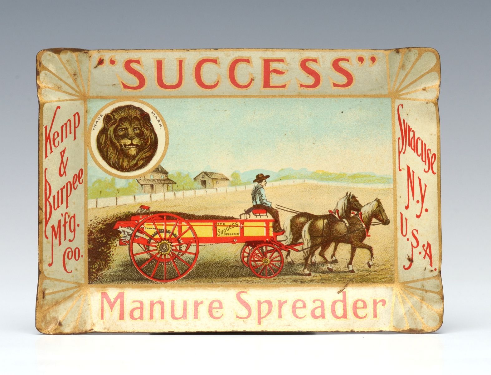 SUCCESS MANURE SPREADER ADVERTISING TIP TRAY