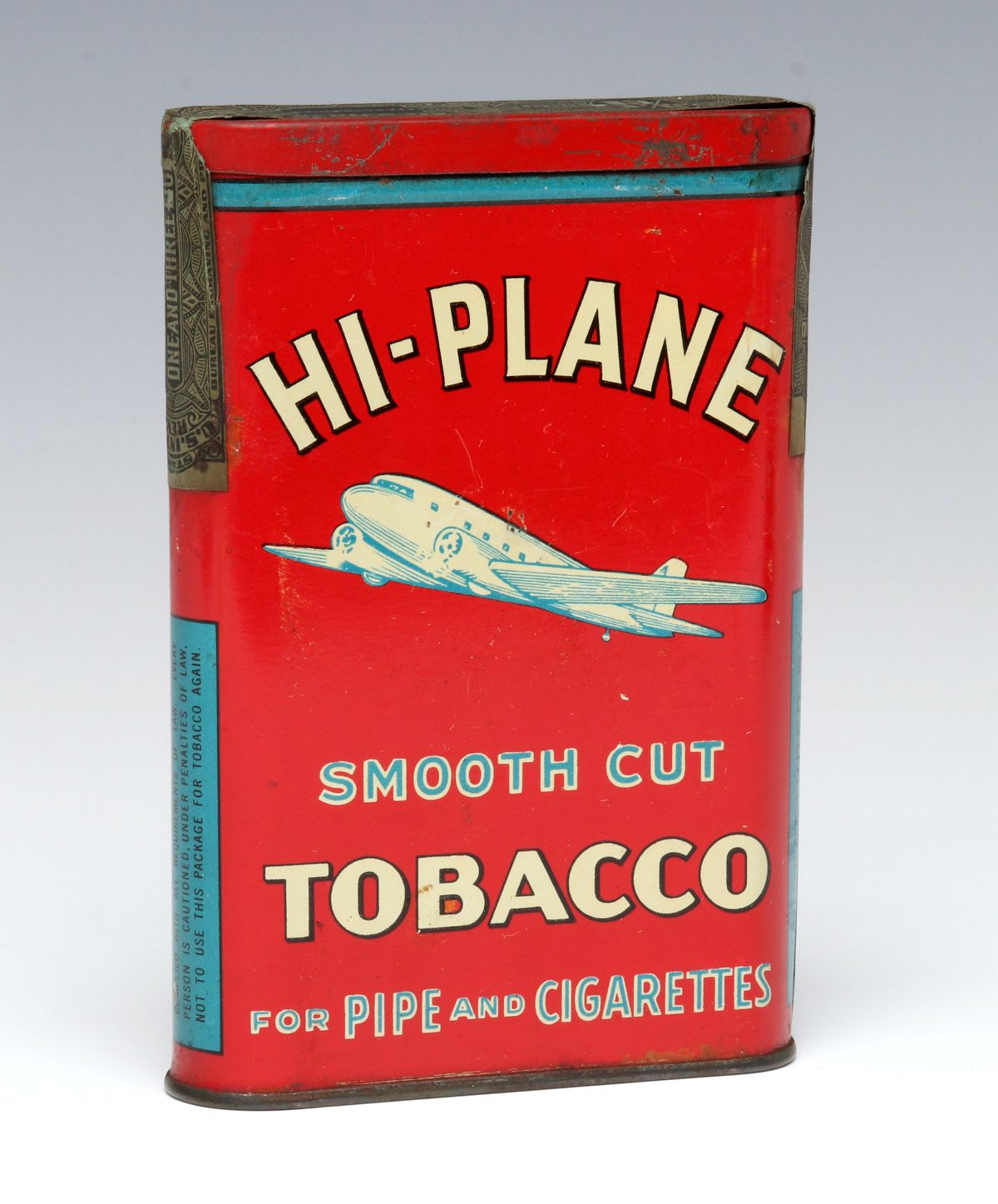 A 'HI-PLANE' BRAND TOBACCO POCKET TIN CIRCA 1926