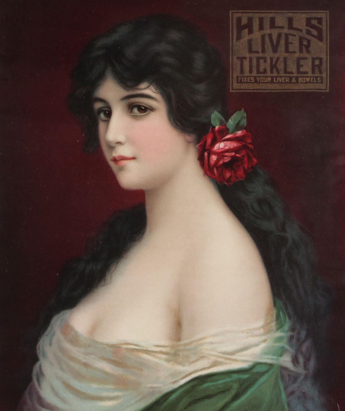 HILL'S LIVER TICKLER ADVERTISING POSTER CIRCA 1910