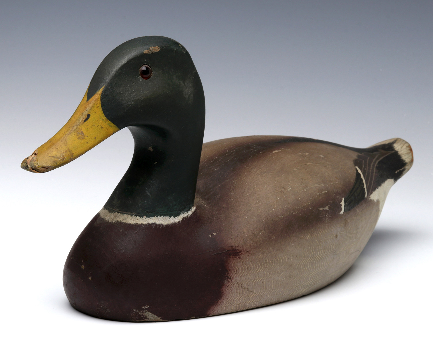 A MALLARD DRAKE WOODEN DECOY