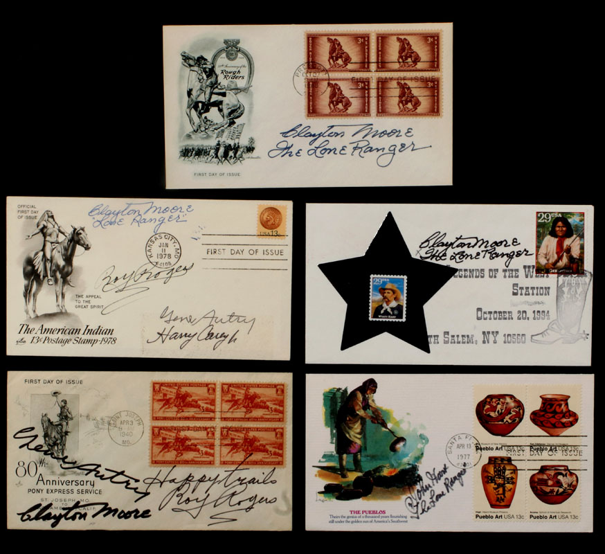 TEN WESTERN STAR AUTOGRAPHS AUTRY, ROGERS, ETC