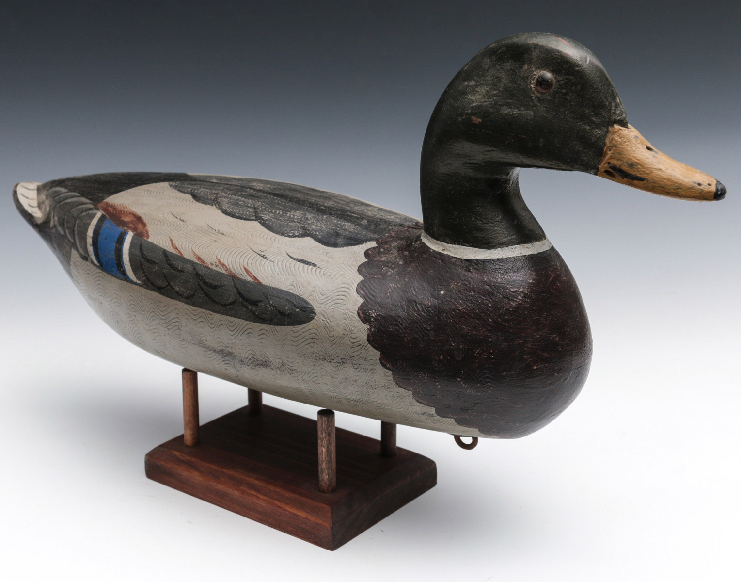 A NICE MALLARD DRAKE DECOY MARKED PERDEW