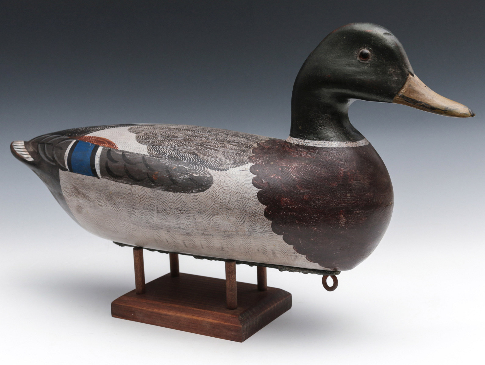 A NICE MALLARD DRAKE DECOY MARKED PERDEW