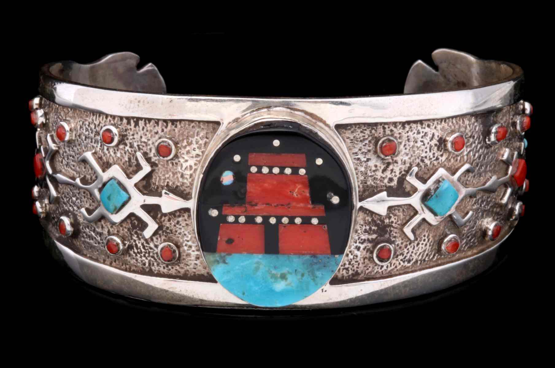 A CHARLES JOHNSON NIGHTTIME PUEBLO INLAID CUFF