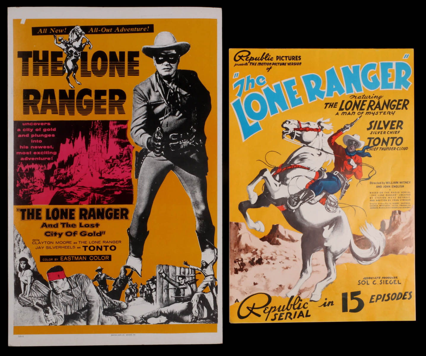 LONE RANGER SERIAL PRESSBOOK & CITY OF GOLD POSTER