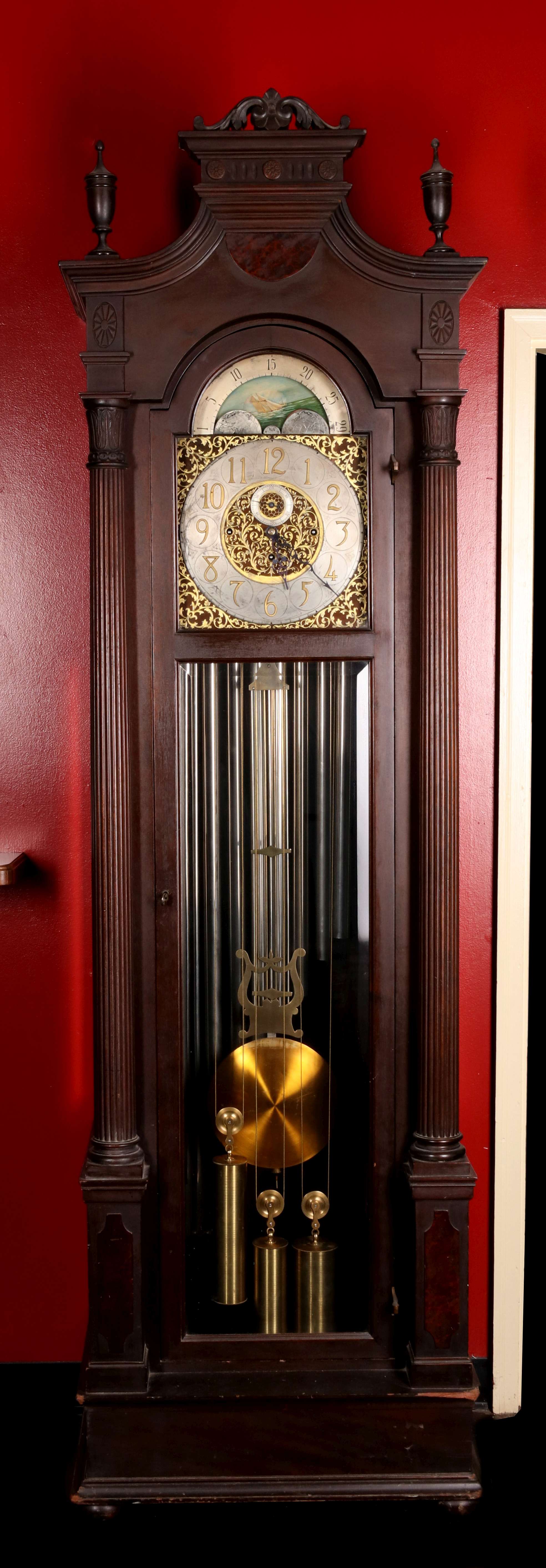 A COLONIAL WINTERHALDER & HOFFMEIER 9 TUBE CLOCK