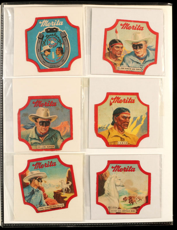 SET OF SIXTEEN LONE RANGER MERITA BREAD END LABELS