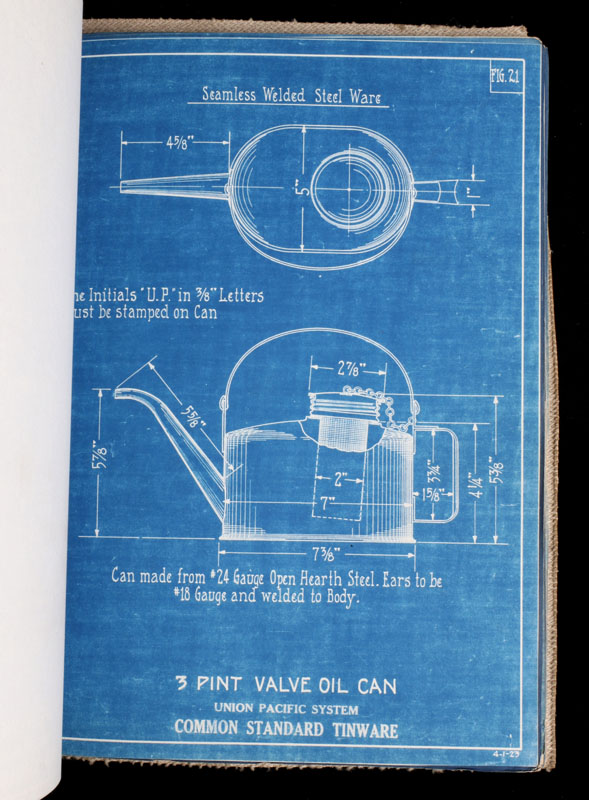 UNION PACIFIC SYSTEM STANDARDIZED TINWARE MANUAL