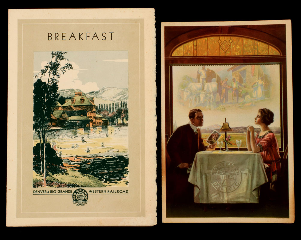 D&RGW RR & SO. PAC. RR DINING CAR SPECIAL MENUS