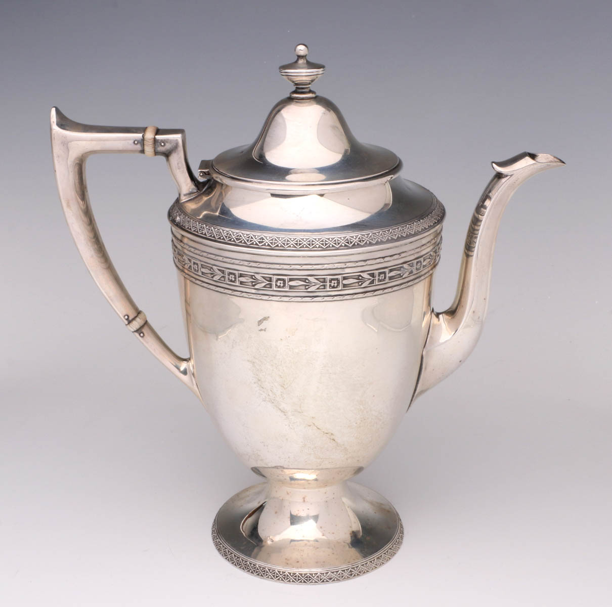 A GORHAM DURGIN STERLING SILVER COFFEE POT