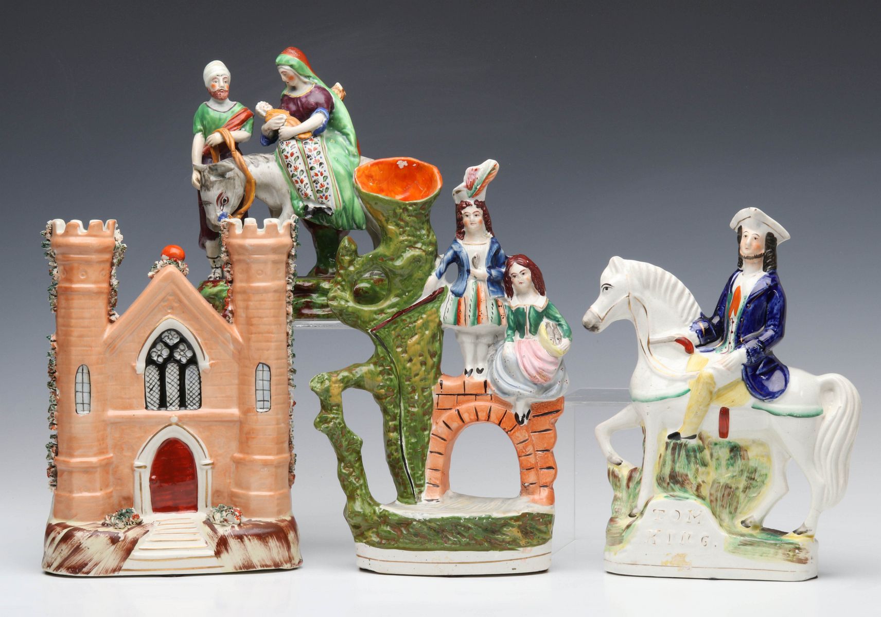 A COLLECTION OF A 19TH CENT STAFFORDSHIRE POTTERY