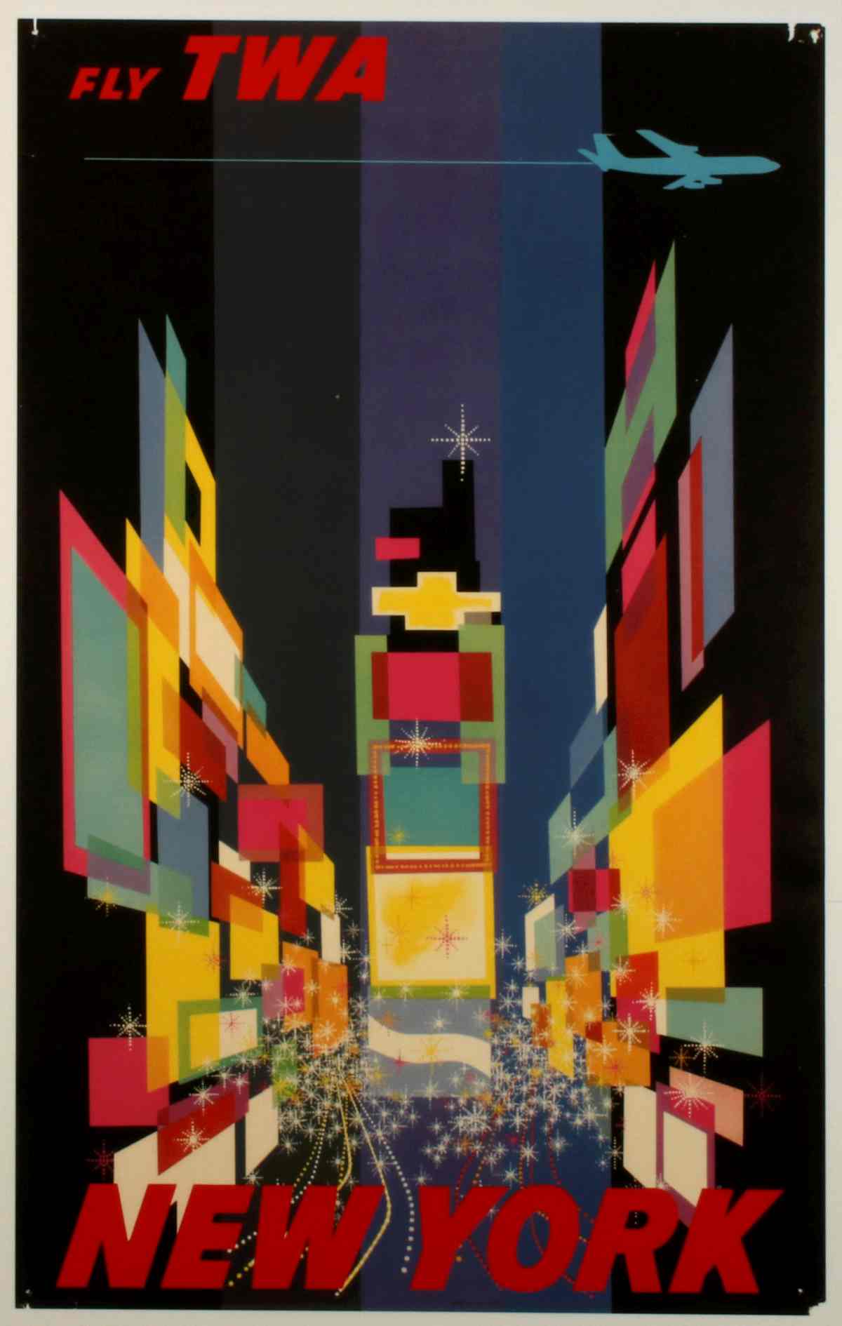 A DAVID KLEIN NEW YORK TRAVEL POSTER FOR TWA