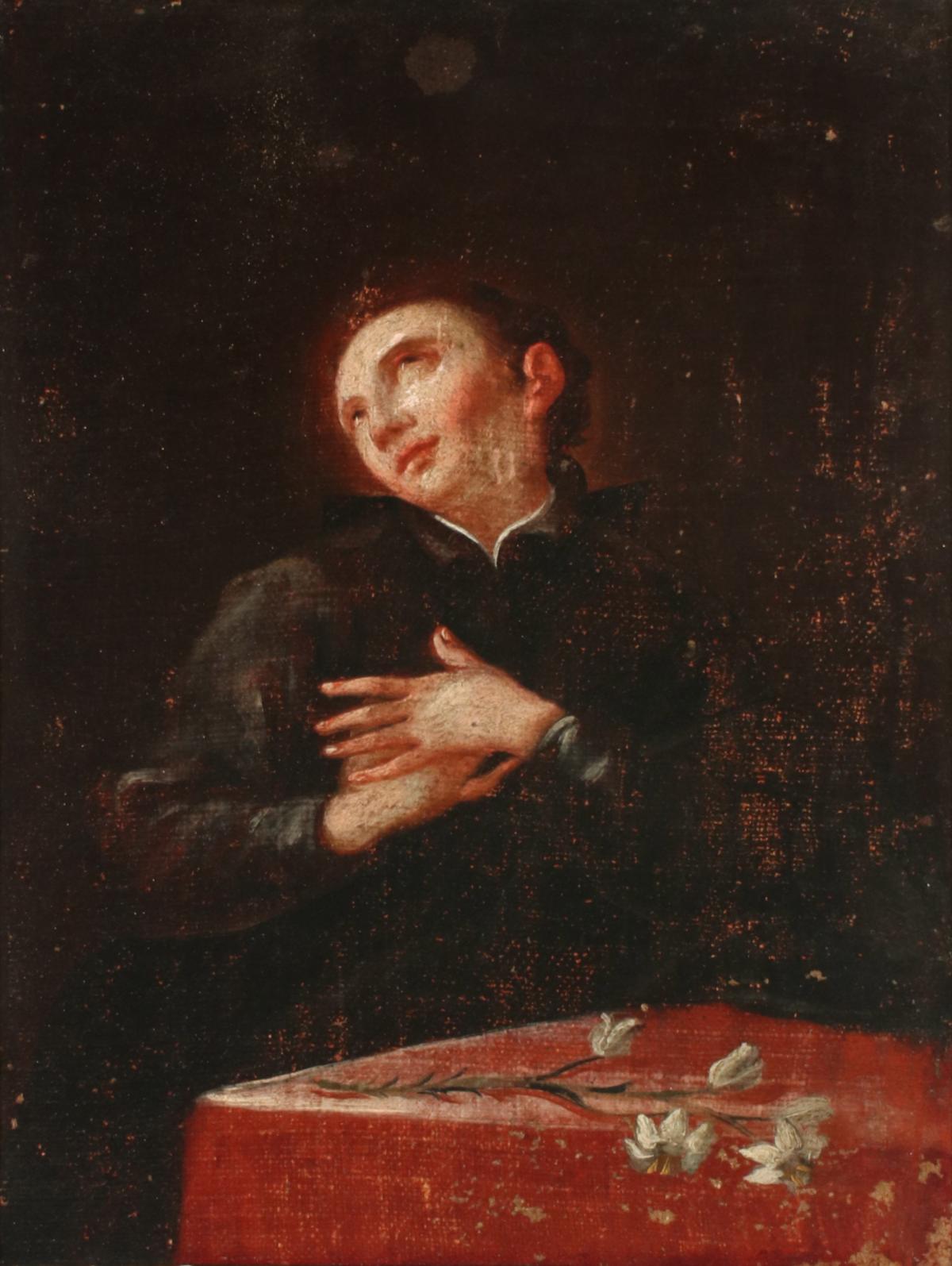 AN 18TH C ECCLESIASTICAL OIL ATTRIB AS ST FRANCIS