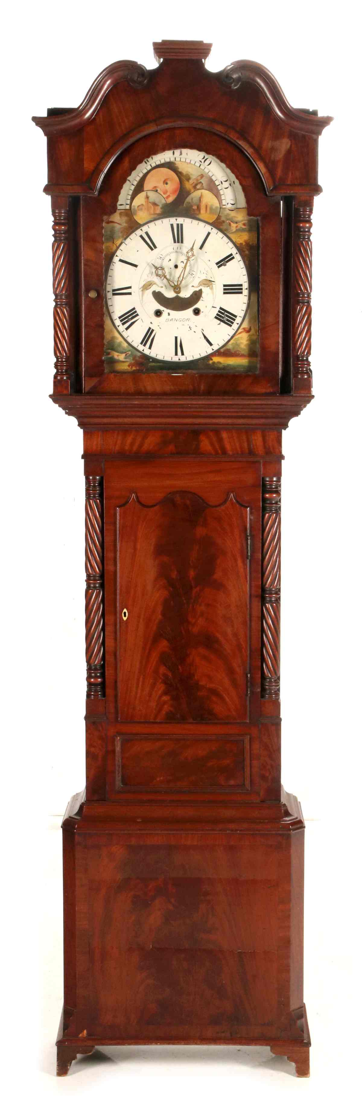 A MIDDLE 19TH CENTURY IRISH TALL CLOCK