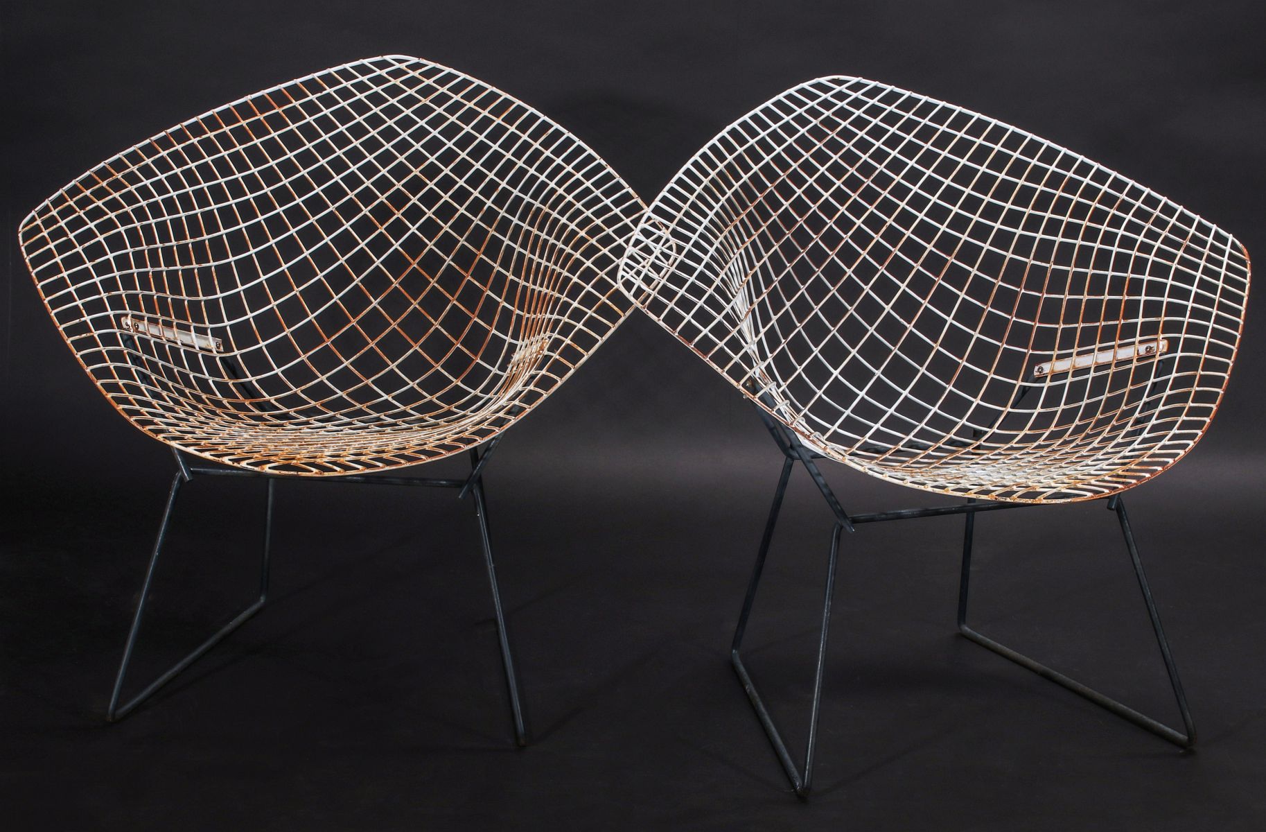 A SET OF EIGHT BERTOIA DIAMOND CHAIRS