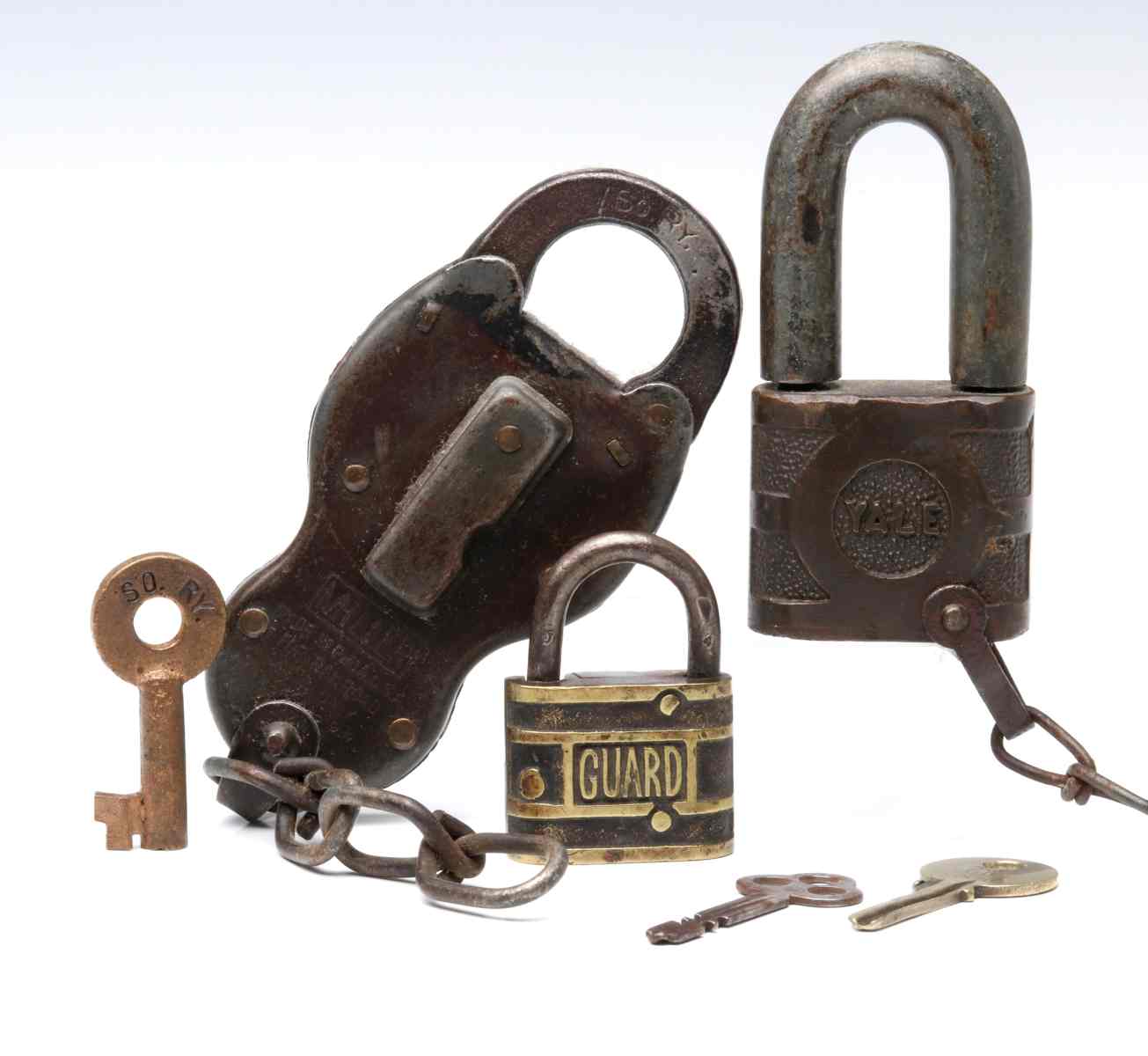 TWO SOUTHERN RAILWAY PADLOCKS