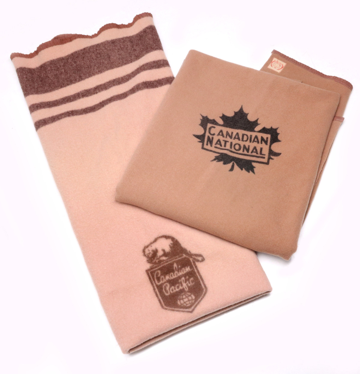 TWO CANADIAN RAILROAD CABIN BLANKETS