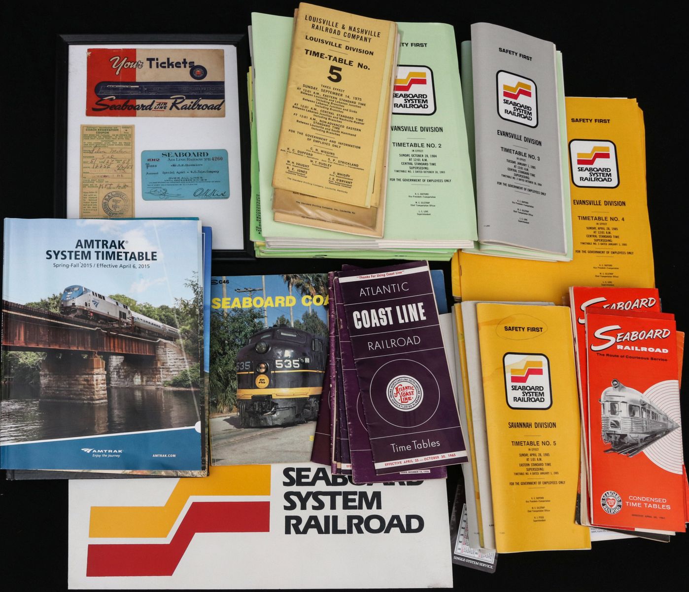 SEABOARD AIR LINES RAILROAD BOOK AND EPHEMERA LOT