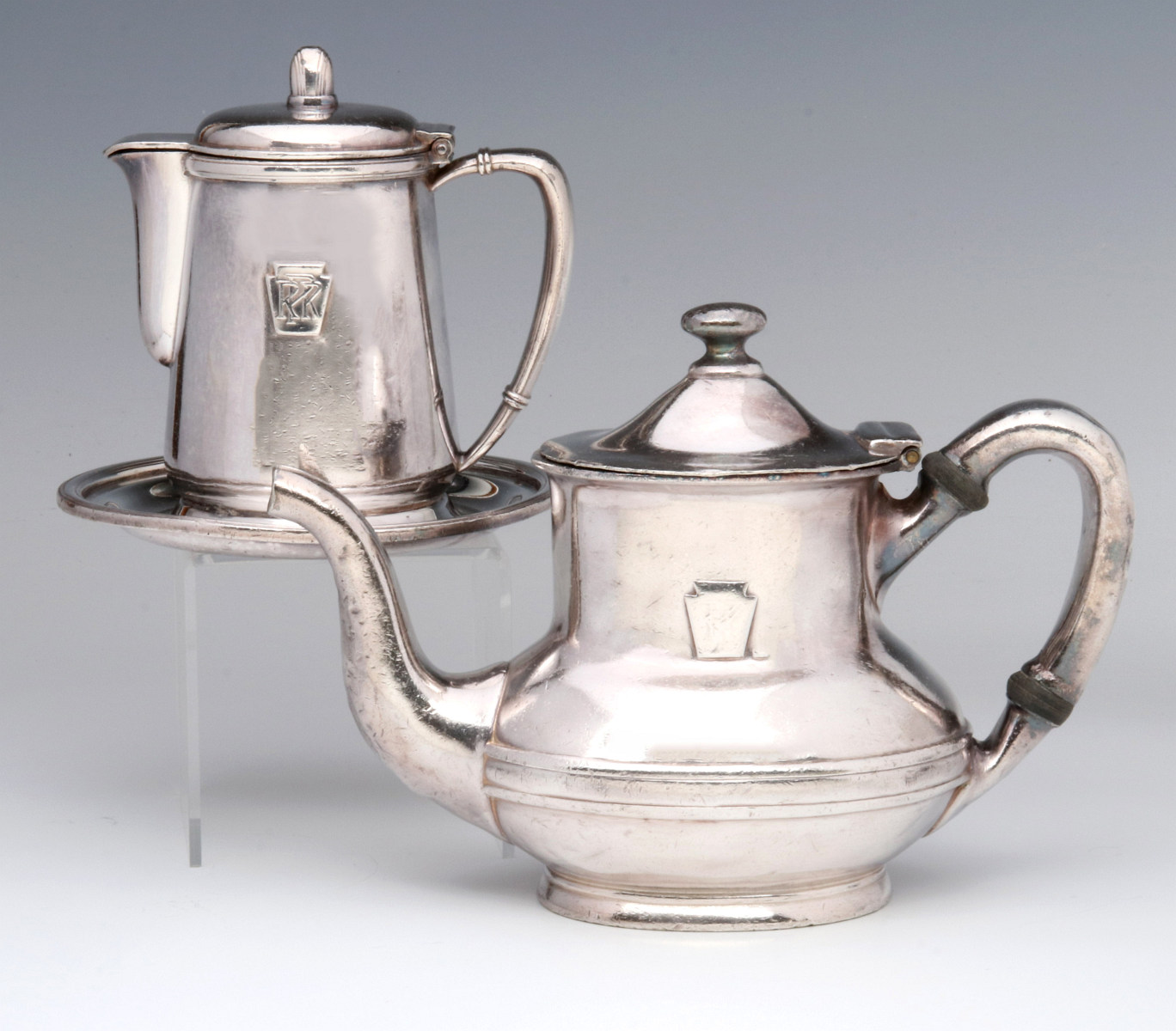 PENNSYLVANIA RAILROAD SILVER SYRUP & TEAPOT