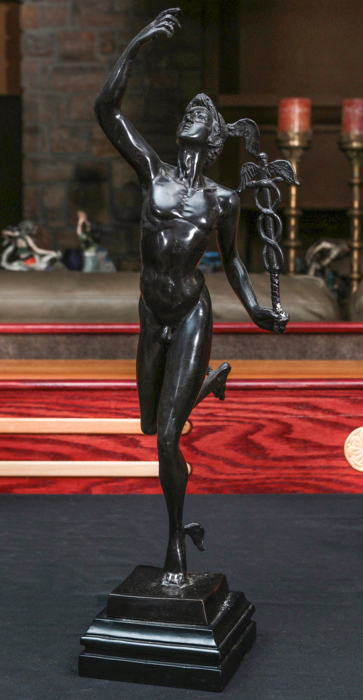 A LATE 20TH CENTURY BRONZE FIGURE OF MERCURY