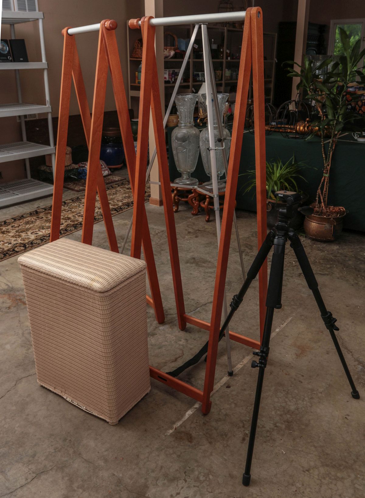 CLOTHES RACKS AND HAMPER