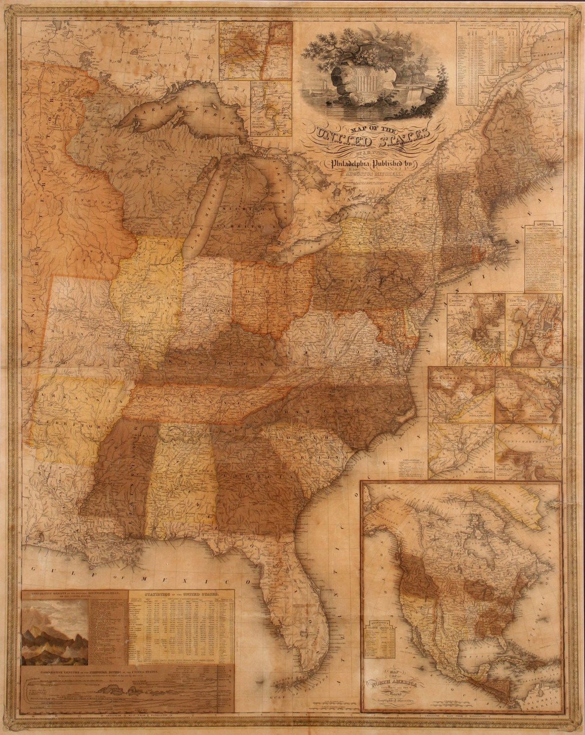 #94: RARE LARGE 1831 EDITION OF MITCHELL'S MAP OF U. S.