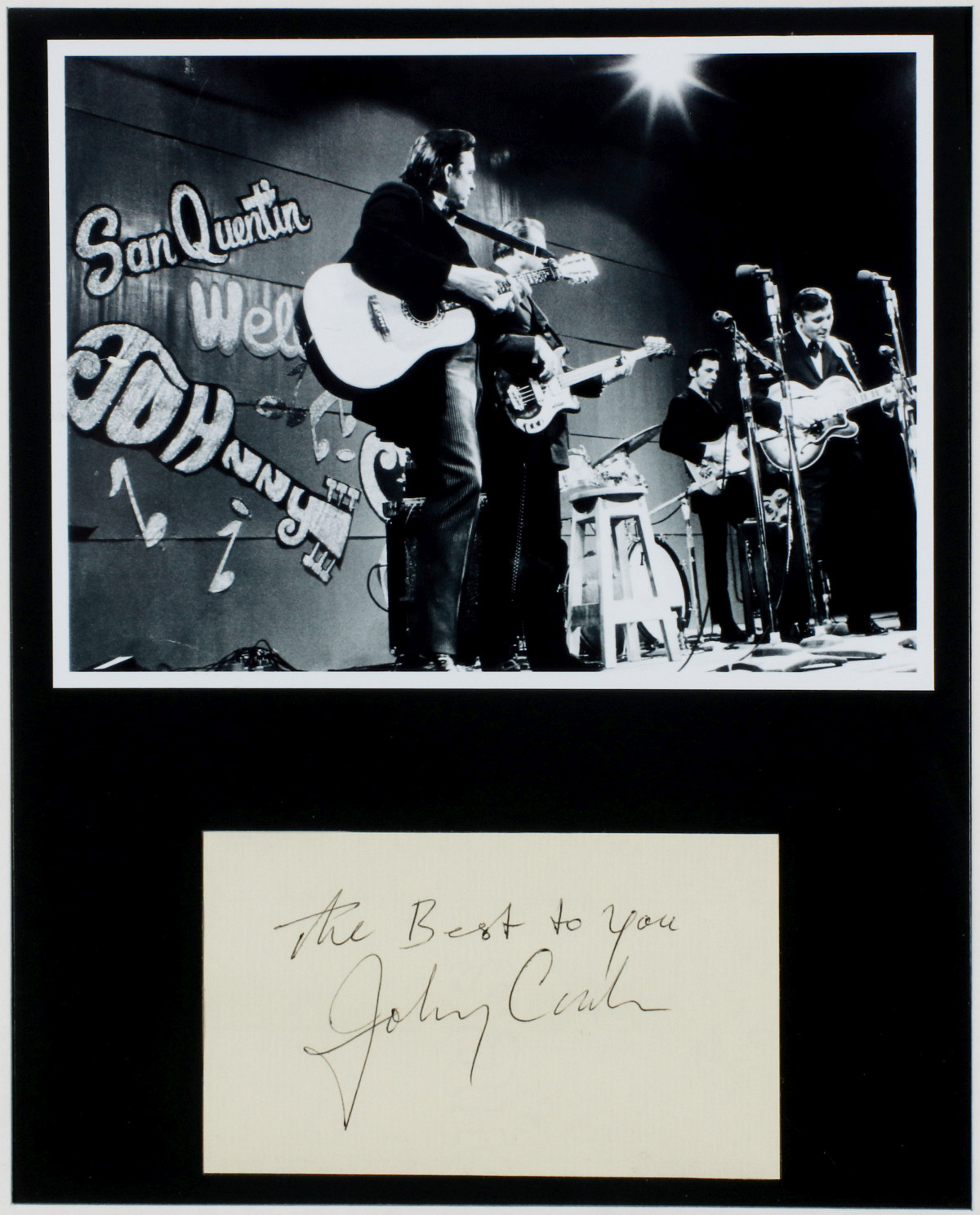 JOHNNY CASH SAN QUENTIN PHOTO AND AUTOGRAPH CLIP