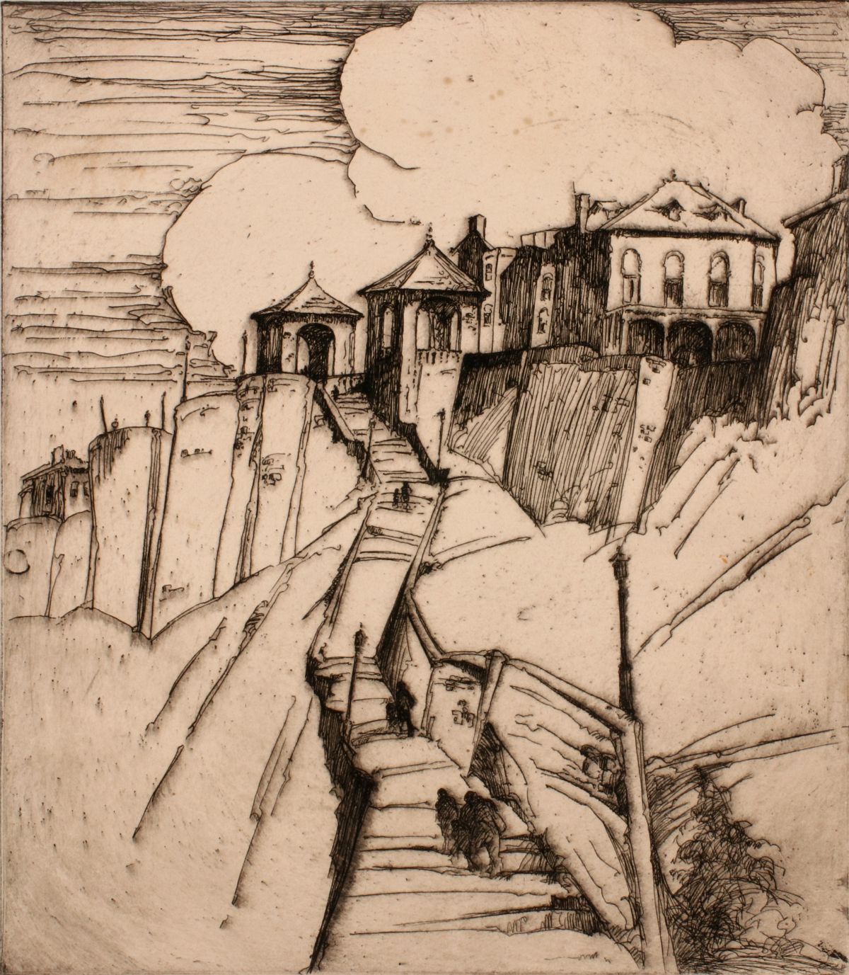 GERTRUDE FREYMAN (1901-1994) ETCHING, KANSAS CITY