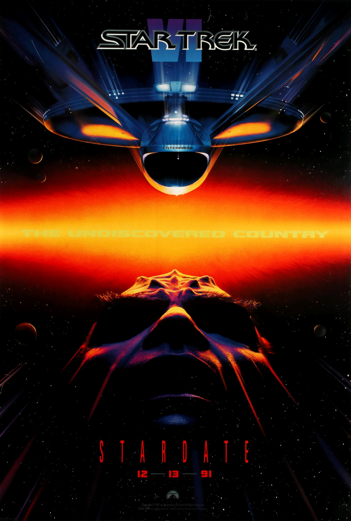 A 1991 'STAR TREK VI' MYLAR MOVIE POSTER