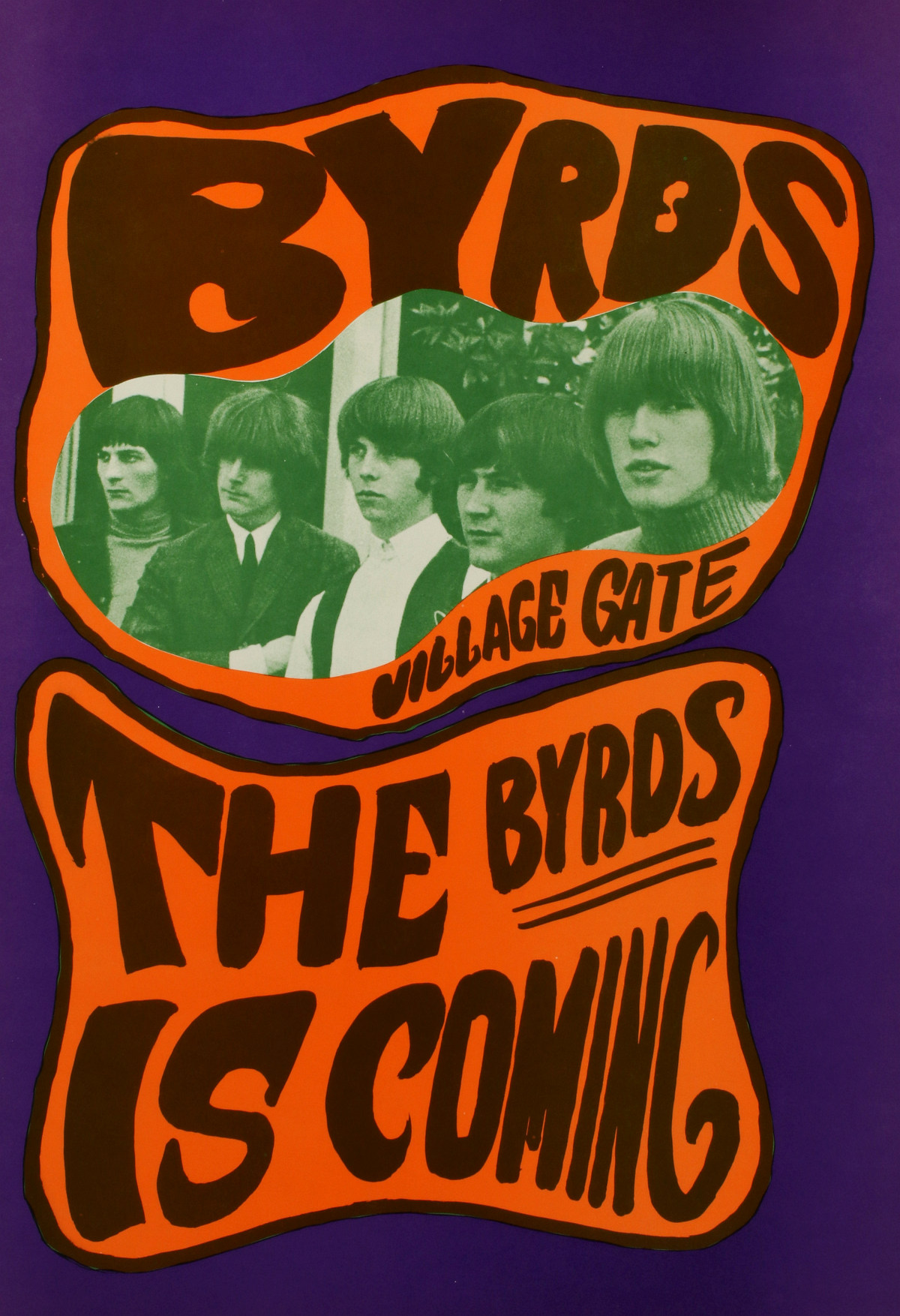 CIRCA 1968 THE BYRDS PSYCHEDELIC POSTER, KONST-SWEDEN