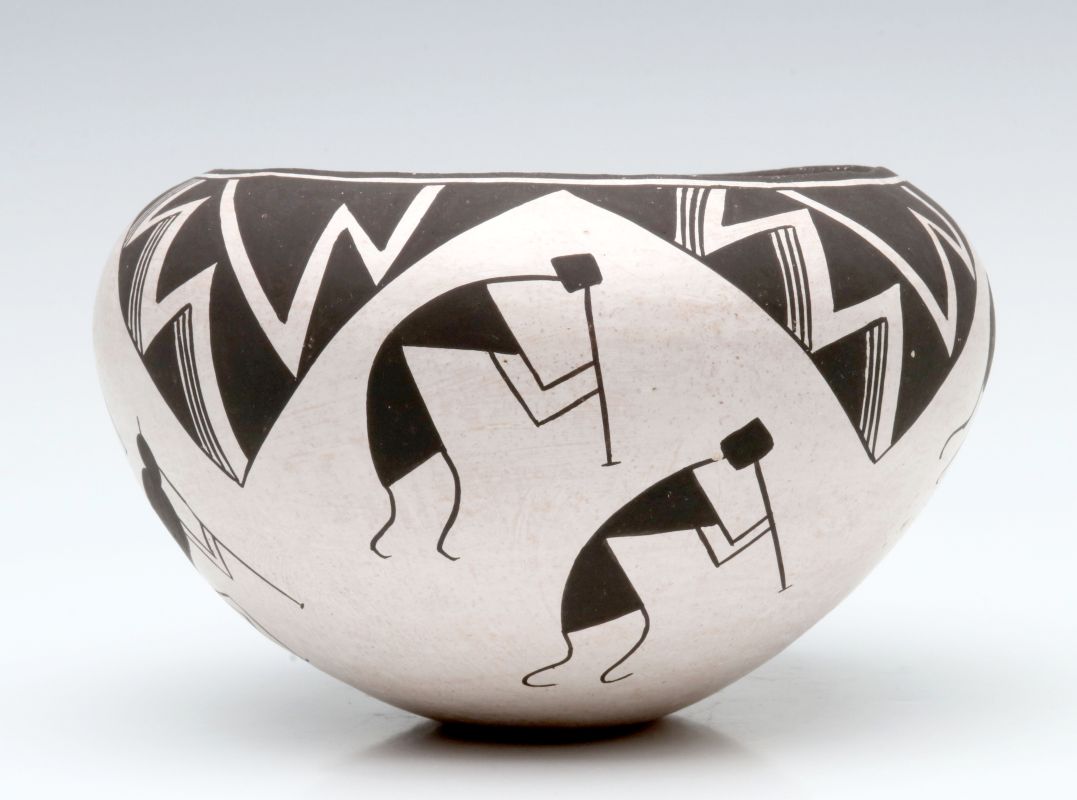 LUCY LEWIS (1898-1992) ACOMA POTTERY WITH KOKOPELLI