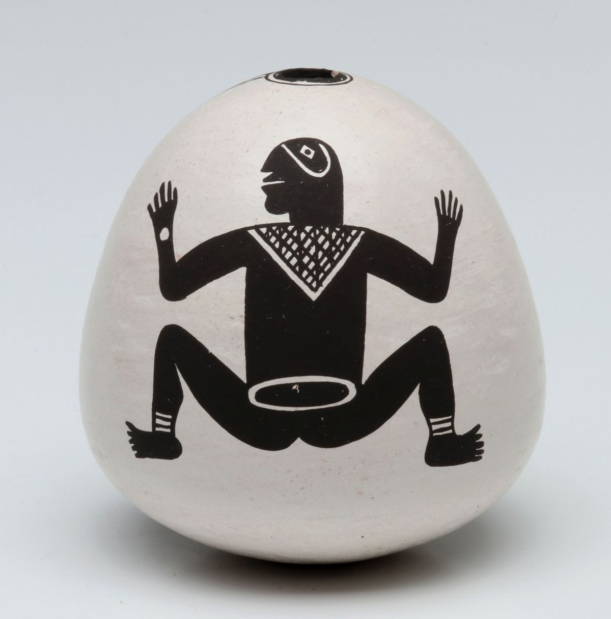 EMMA LEWIS (1931-2013) JAR W/ PETROGLYPH TYPE FIGURE