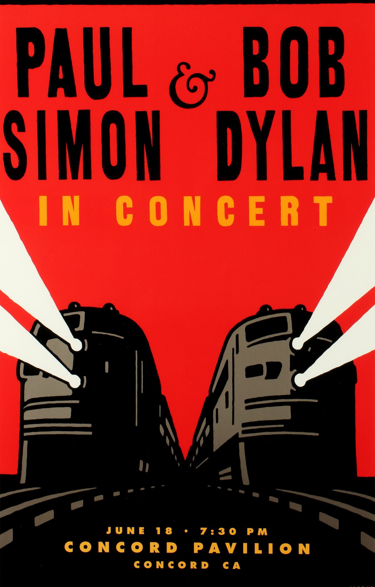 A 1999 PAUL SIMON & BOB DYLAN CONCERT POSTER