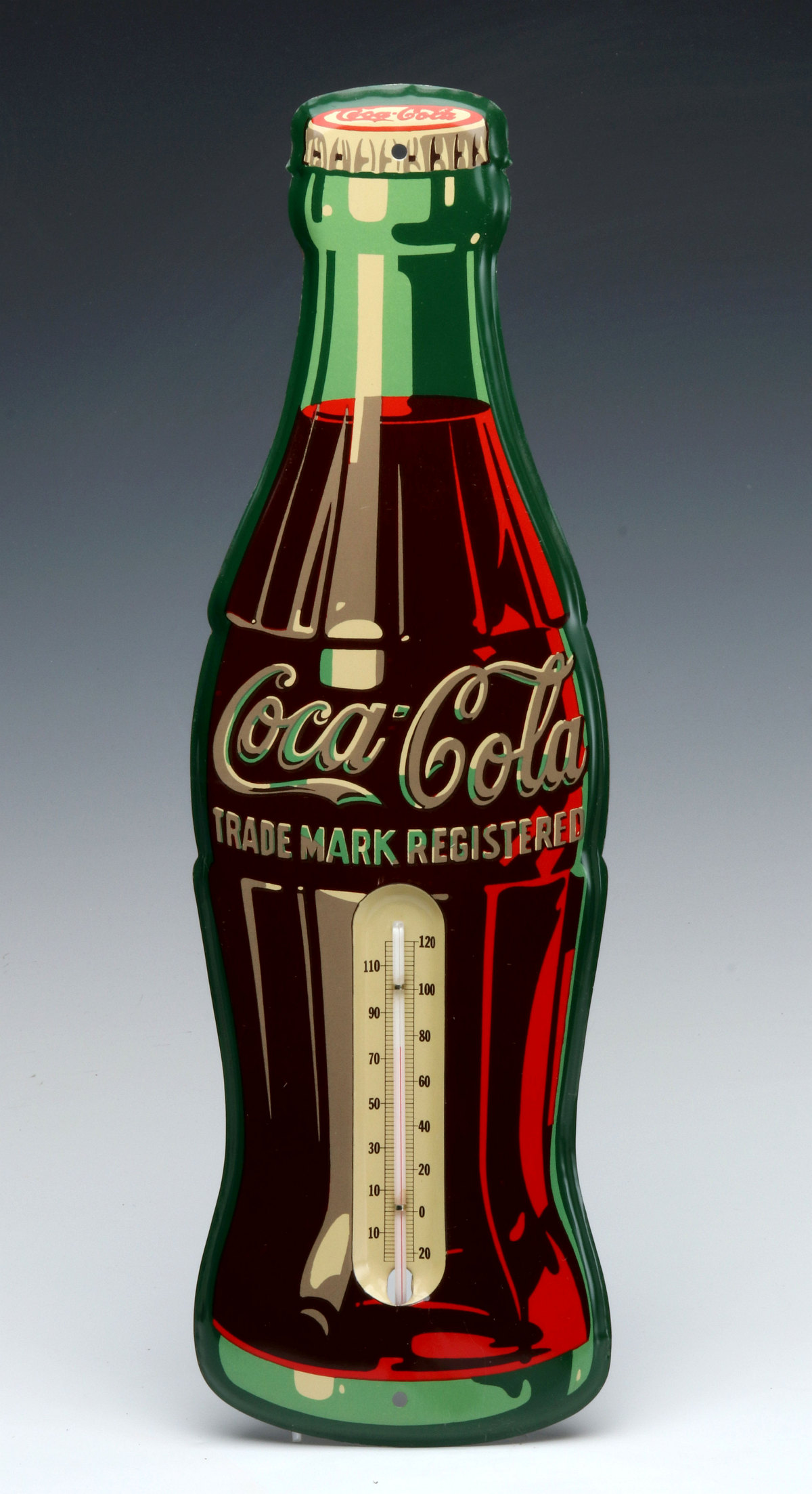 A 1950s COCA-COLA TIN LITHO ADVERTISING THERMOMETER