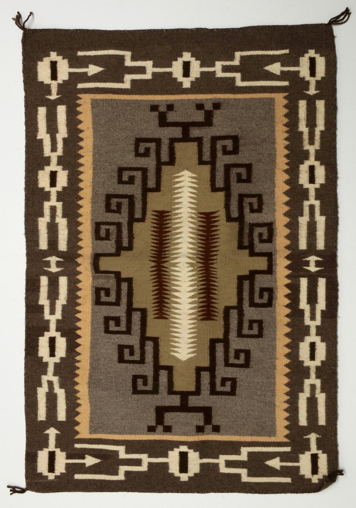 A FINE LATE 20TH CENTURY TWO GREY HILLS NAVAJO WEAVING