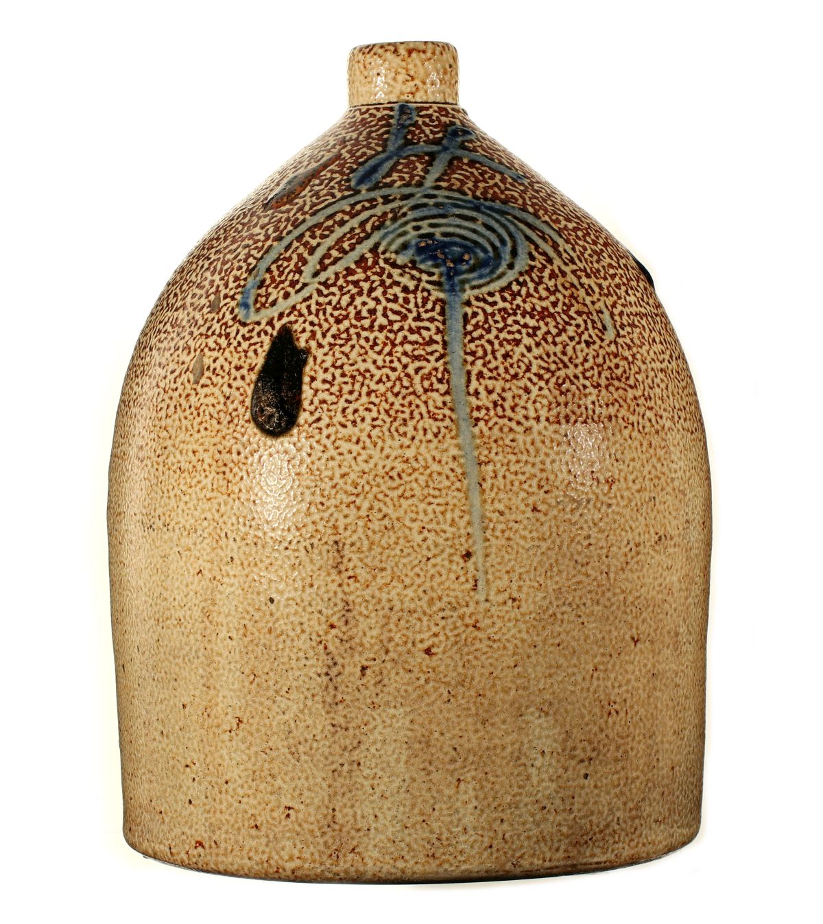 A STRIKING 19TH C. AMERICAN BEEHIVE STONEWARE JUG