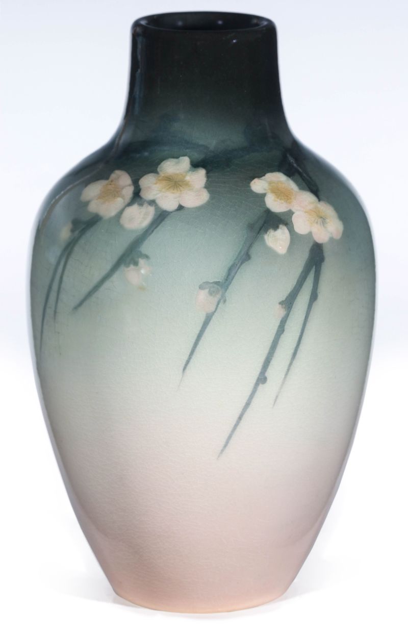 A ROOKWOOD IRIS GLAZE ART POTTERY VASE DATED 1910