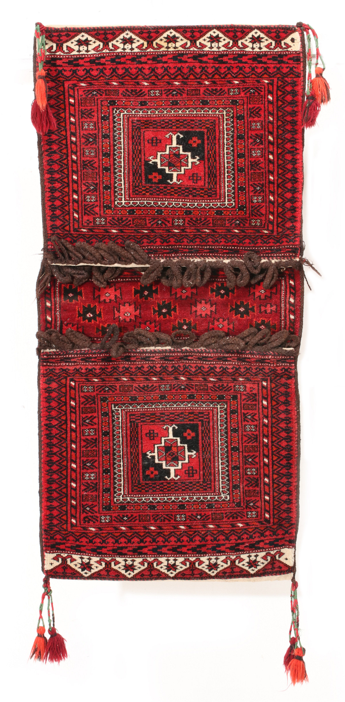 A COMPLETE BALOUCHI PILE WOVEN DOUBLE SADDLE BAG