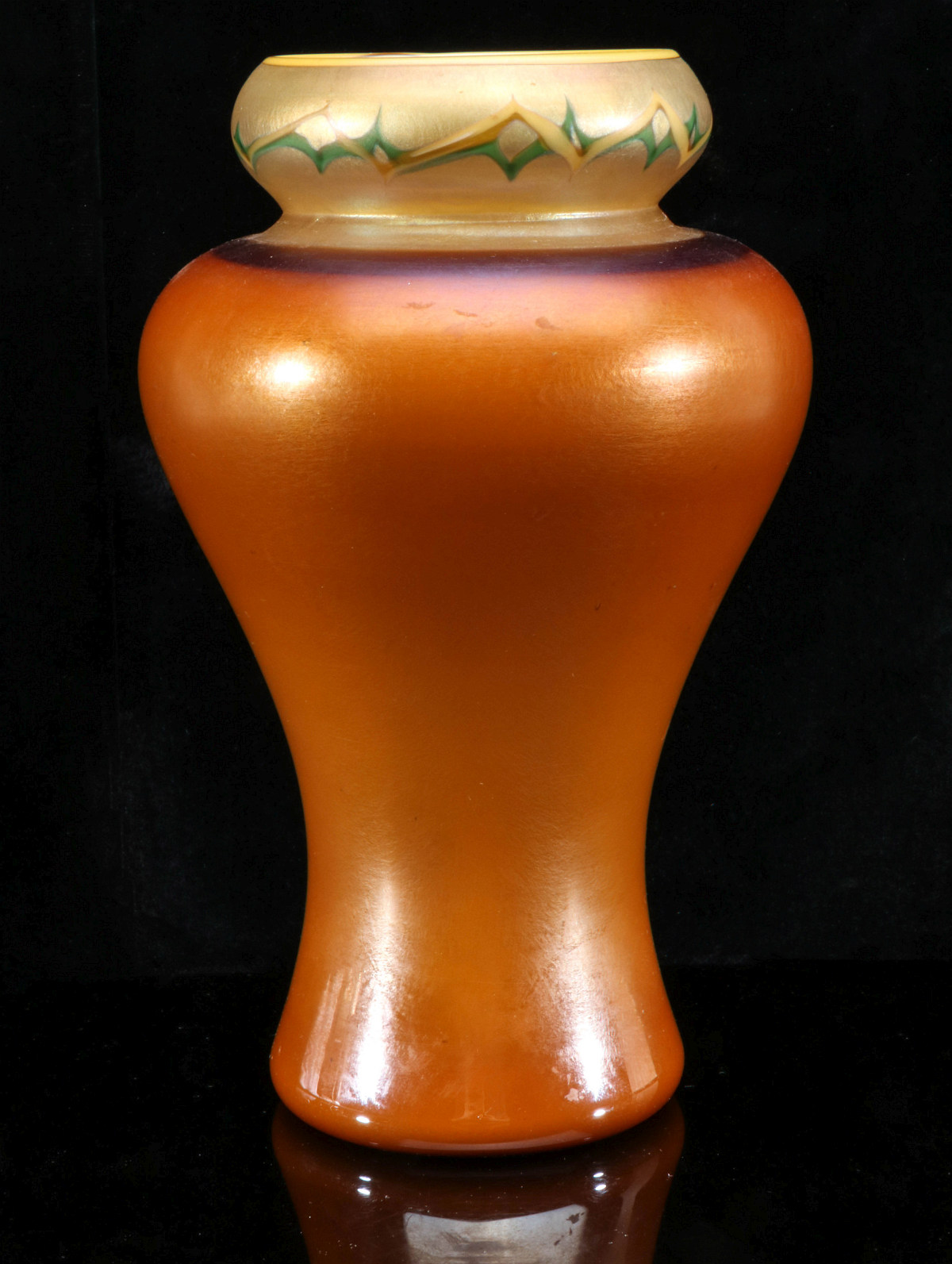 A LOUIS COMFORT TIFFANY VASE WITH TEL EL AMARNA COLLAR