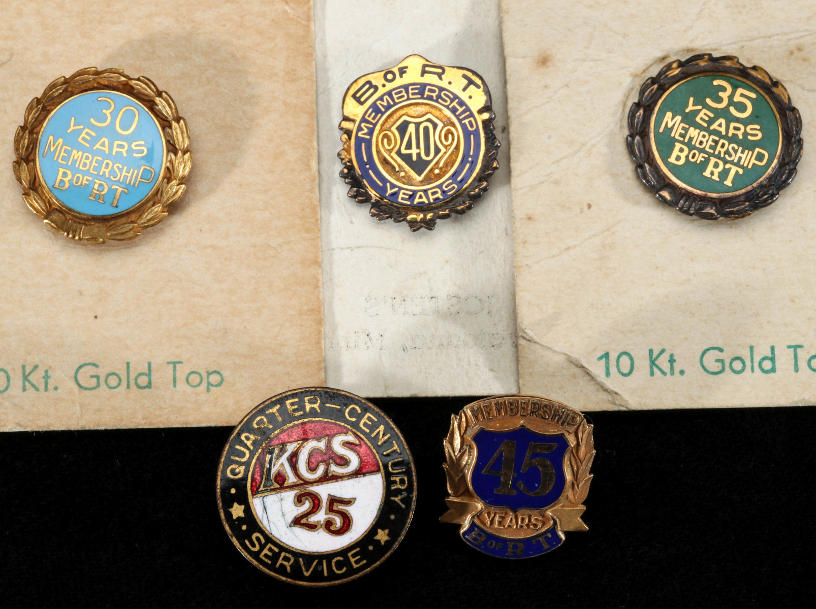 KC SOUTHERN AND BROTHERHOOD OF RAILROAD TRAINMEN PINS