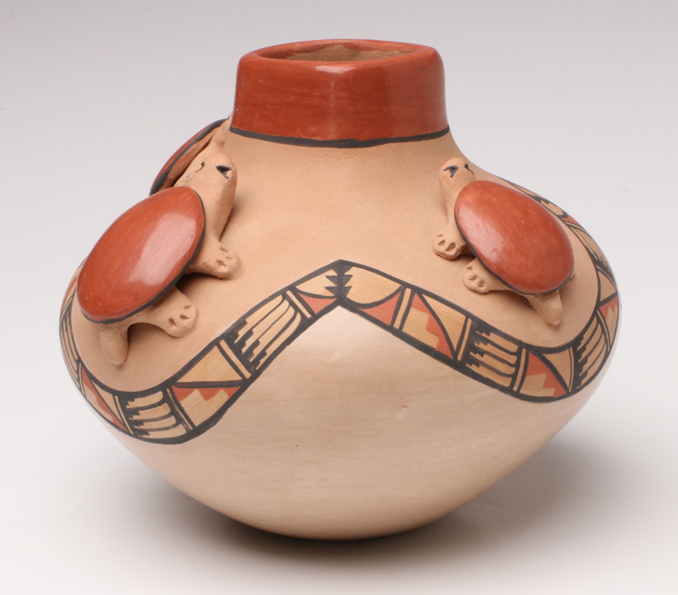 MARIE ROMERO (1927-2007) JEMEZ POTTERY JAR WITH TURTLES