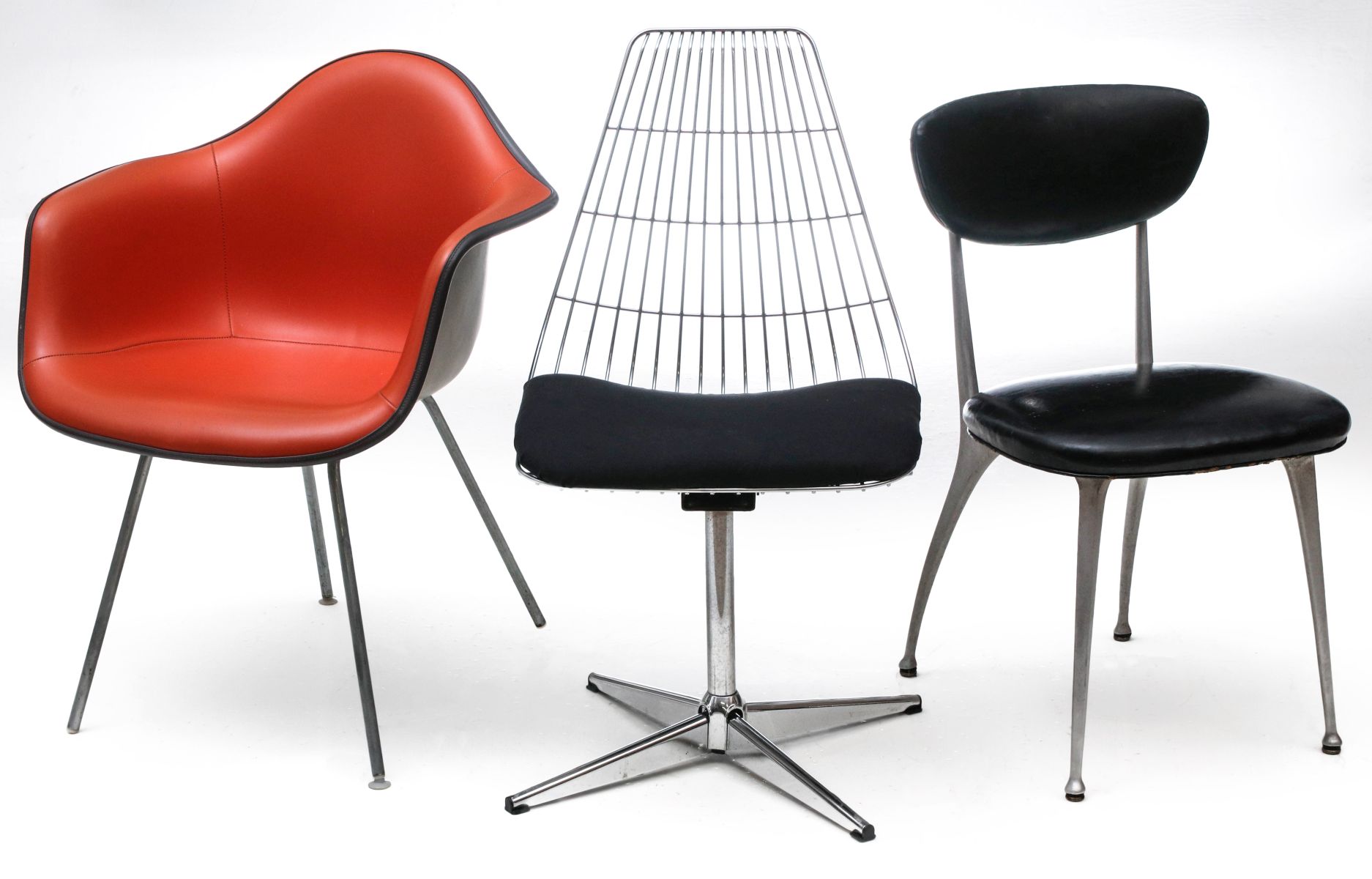 EAMES HERMAN MILLER, CHROMCRAFT, ANOTHER MODERN CHAIR