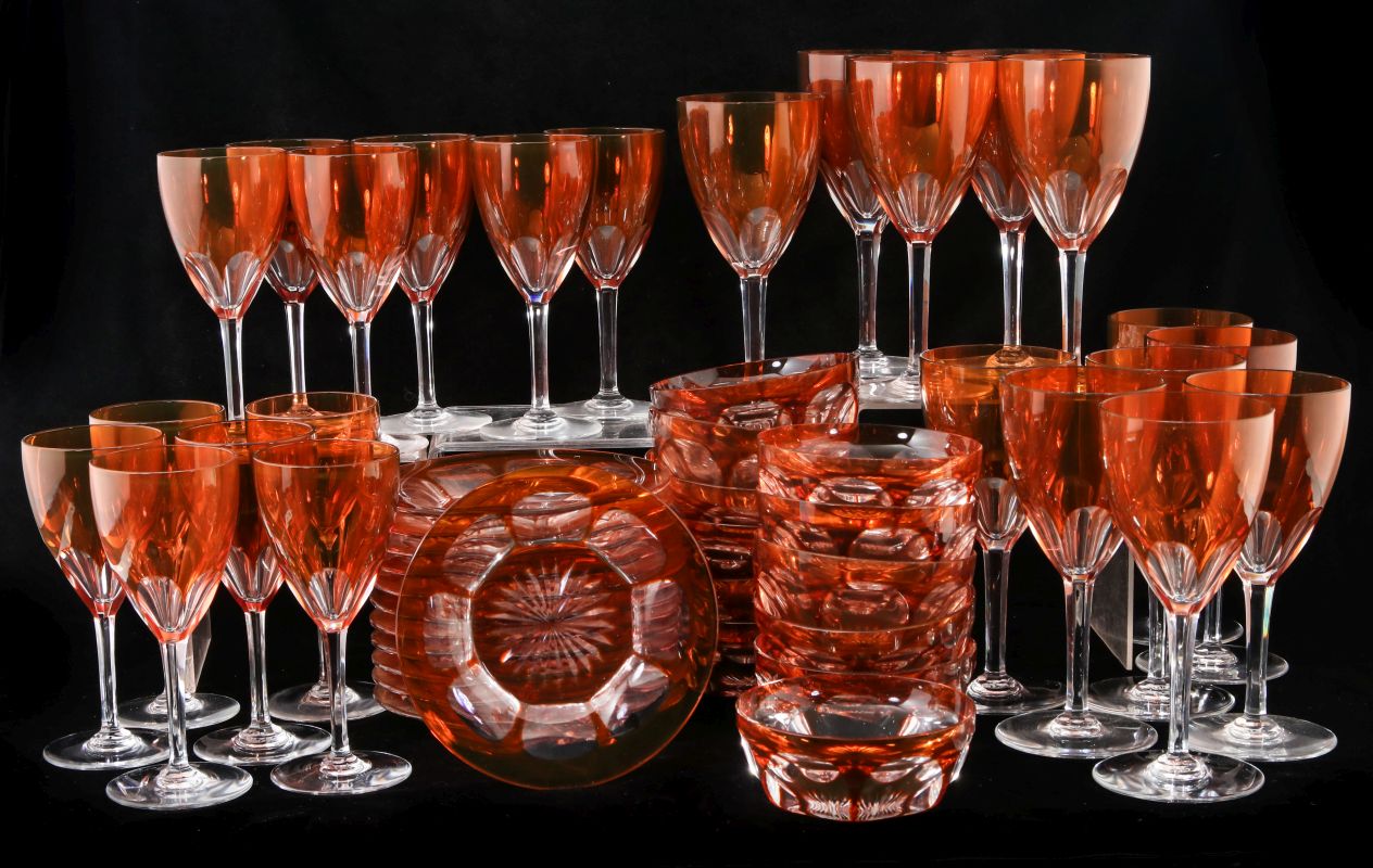 A BACCARAT CRYSTAL 'GENOVA' PATTERN BAR SET